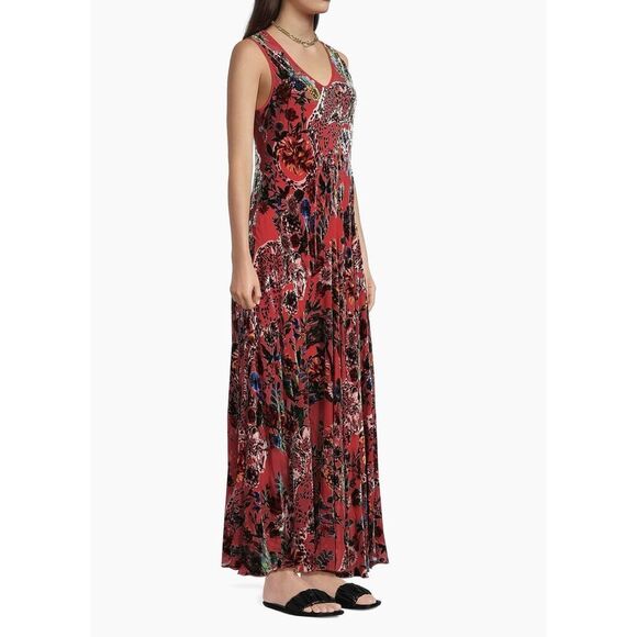 Johnny Was Bias Dress Bobcat Forest Silk Blend Red Floral Maxi XXL  $575 NWT - Picture 5 of 8